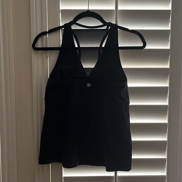 Lululemon Tank Top Black Wrap V Neck Mesh Back Racerback - Picture 4 of 12